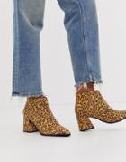 Vero Moda Leopard Print Block Heel Boots-multi