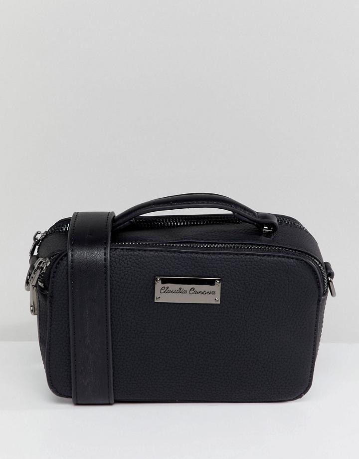 Claudia Canova Structured Double Zip Crossbody Bag - Black