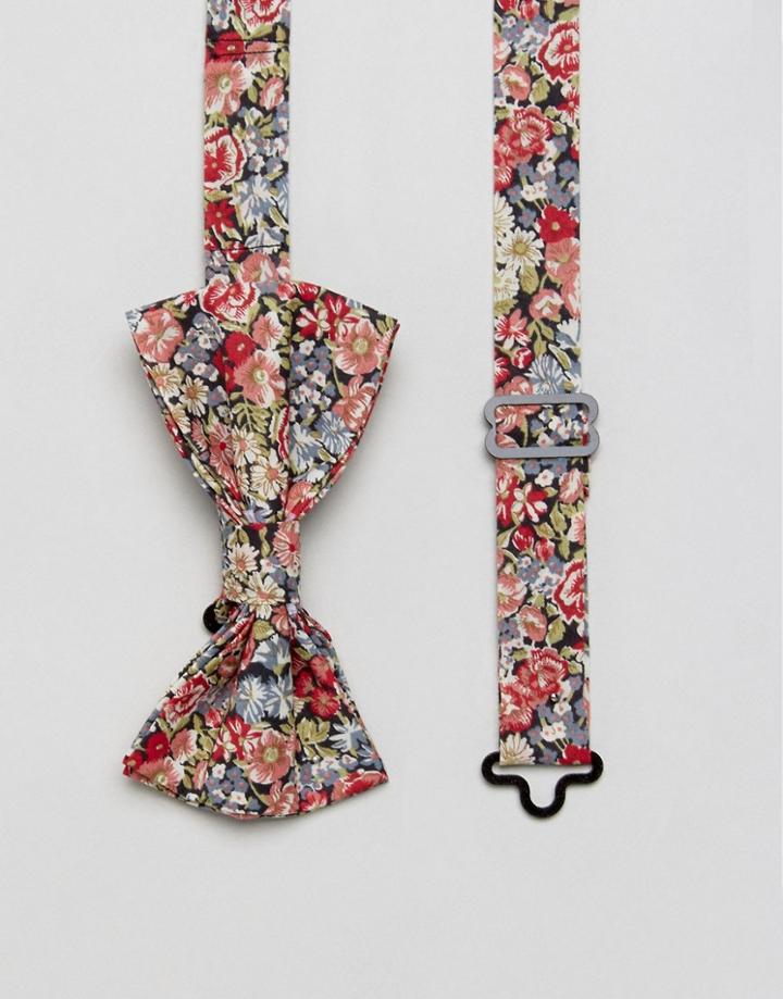 Gianni Feraud Liberty Print Chive Bow Tie - Red