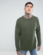 Another Influence Drop Shoulder Knitted Sweater - Green