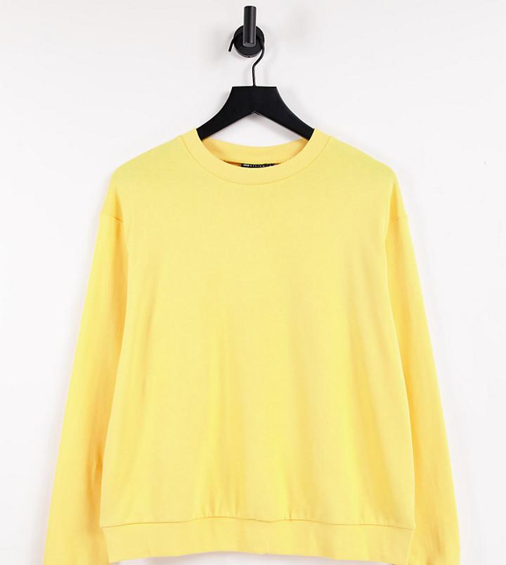 Asos Design Maternity Ultimate Organic Cotton Sweatshirt In Lemon-yellow