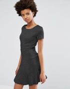 Dex Drop Hem Jacquard Dress - Black