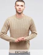 Farah Sweater With Cable Knit Exclusive - Brown