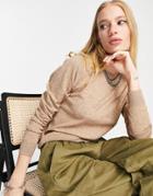 Object Thess Knit Sweater In Camel-neutral