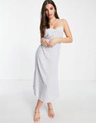 Aeropostale Midi Cami Dress With Side Split In Pale Blue-blues