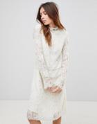 See U Soon Lace Dress With High Neck - Cream