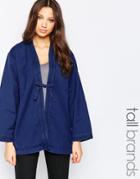 Waven Tall Imma Denim Kimono Jacket - Blue