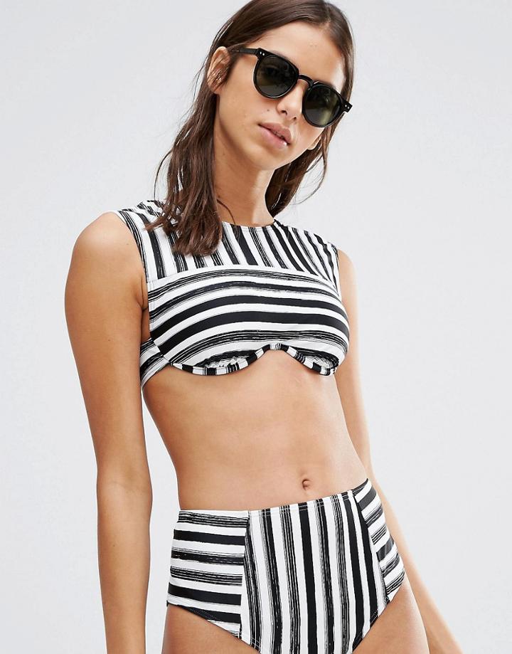Evil Twin Underwire Stripe Bikini Top - Multi