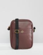 Asos Flight Bag In Burgundy With Gold Emboss Logo - Red