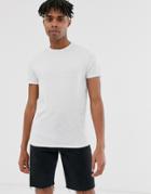 Asos Design Recycled T-shirt With Crew Neck In White Marl - Gray