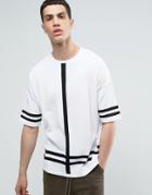 Asos Knitted T-shirt With Stripes - White