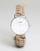 Lund London Beige Braided Watch With Silver Dial - Gray