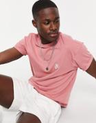 New Look T-shirt With Rose Embroidery In Pink