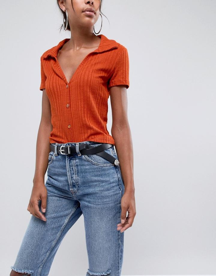 Asos Design Animal Tipped End Boyfriend Waist And Hip Belt - Black