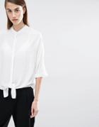 Selected Divis Tie Up Shirt - Snow White