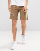 D-struct Distressed Chino Shorts - Green
