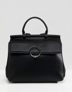 Asos Design Backpack With Ring And Ball Detail - Black
