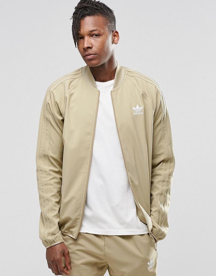 Adidas Originals Bomber Jacket In Camel Az8123 - Beige