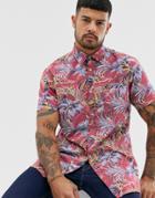 Jack & Jones Originals Printed Short Sleeve Shirt In Red