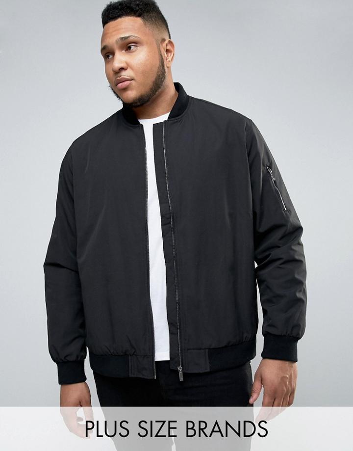 Burton Menswear Plus Bomber Jacket - Black