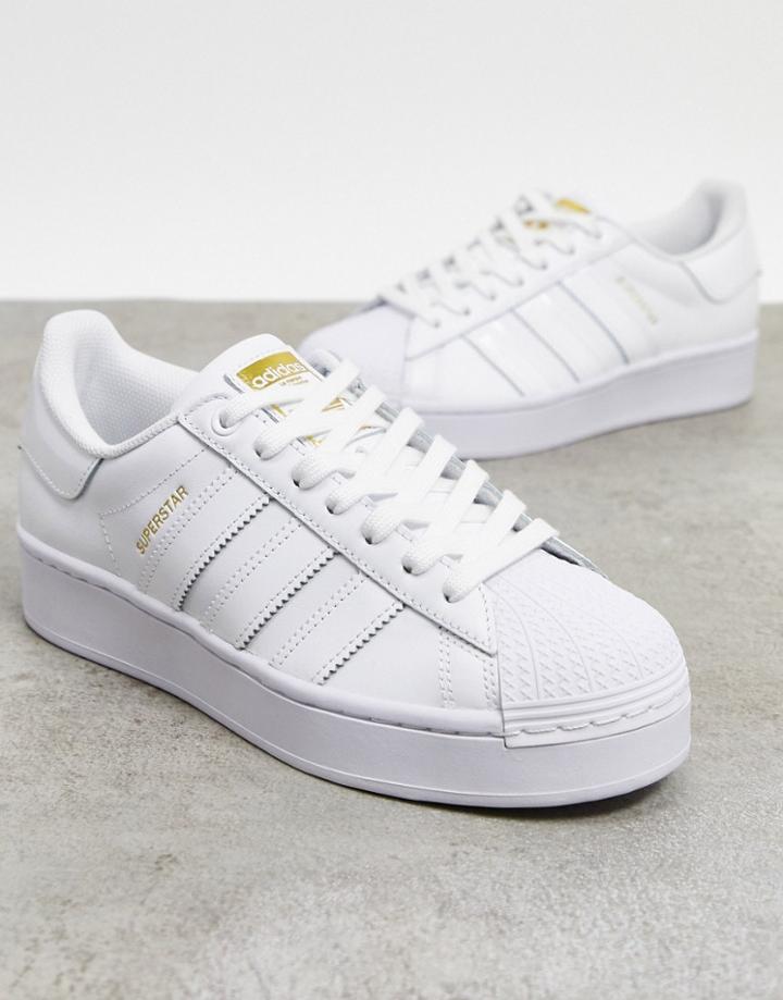Adidas Originals Superstar Bold Platform Sneakers In Triple White