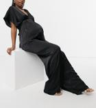 Blume Maternity Satin Jumpsuit With Kimono Sleeves In Black