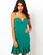 Tfnc Dress With Plunge Neck - Green $23.00