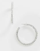 Krystal London Swarovski Crystal 4.5cm Hoop Earrings-clear