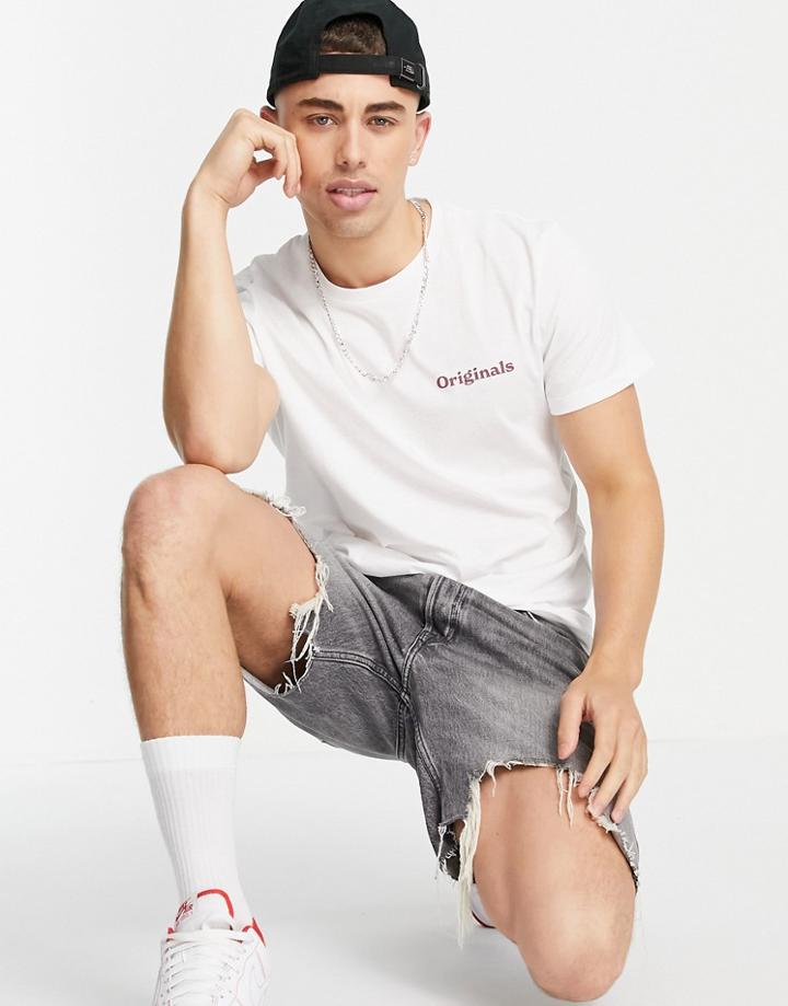 Jack & Jones Originals T-shirt With Chest Logo In White
