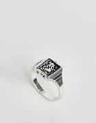 Asos Vintage Style St Christopher Signet Ring - Silver