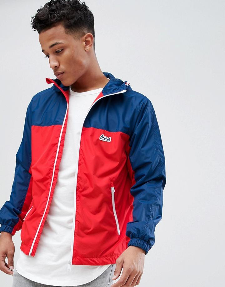 Jack & Jones Originals Windbreaker Jacket With Color Blocking - Red