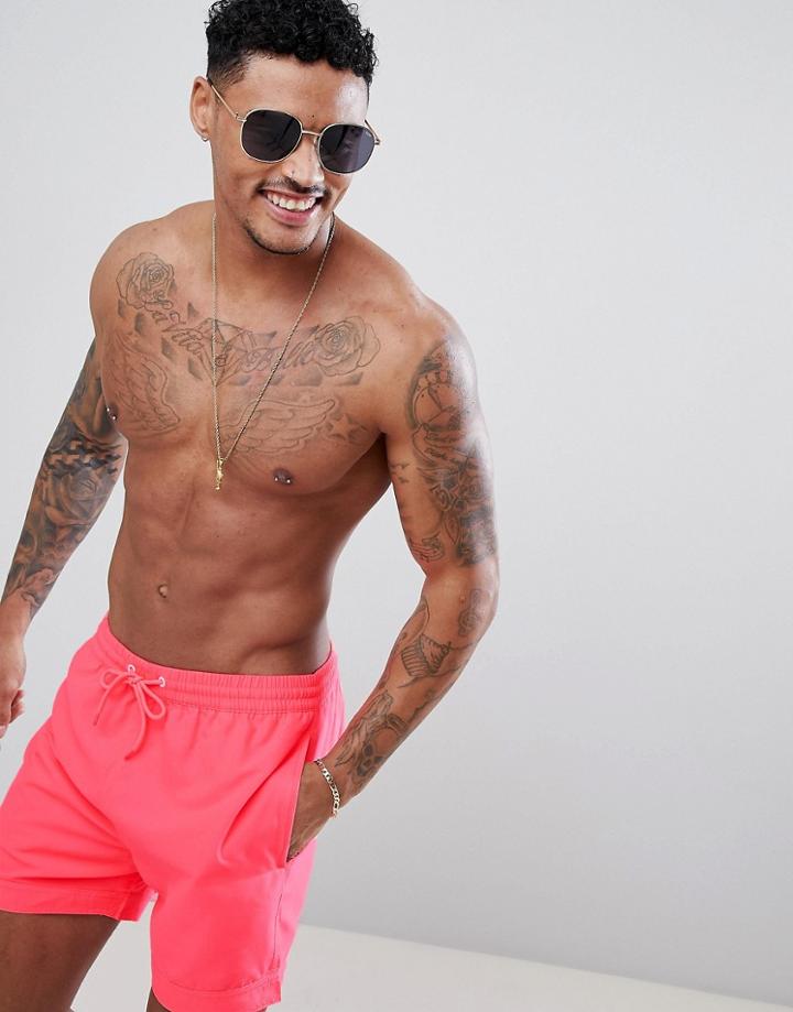 South Beach Swim Shorts In Neon - Red