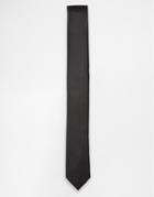Asos Slim Tie In Textured Black - Black