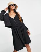 Vero Moda Cotton Blend Cami Mini Dress With Cross Back In Black