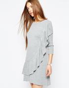 Asos Ruffle Detail Dress - Gray