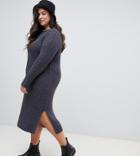 Vero Moda Curve Knitted Midi Dress - Gray