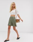 & Other Stories Satin Mini Skirt In Sage Green - Green