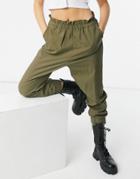 Bb Dakota Lightweight Cotton Sweatpants In Khaki-green