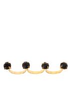 Asos Jewelled Triple Finger Ring - Black