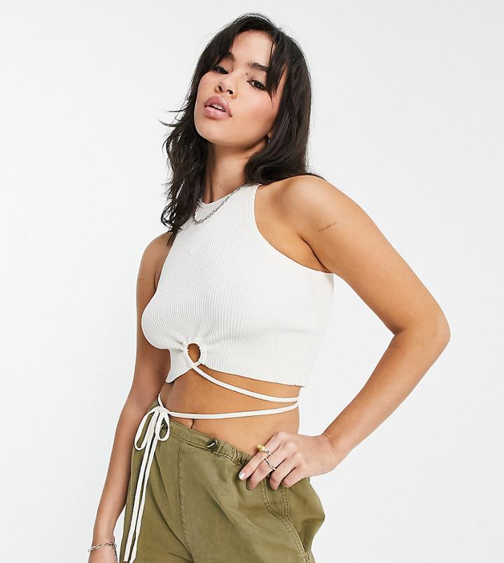 Collusion Sporty Knit Tank In Off White