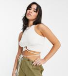 Collusion Sporty Knit Tank In Off White