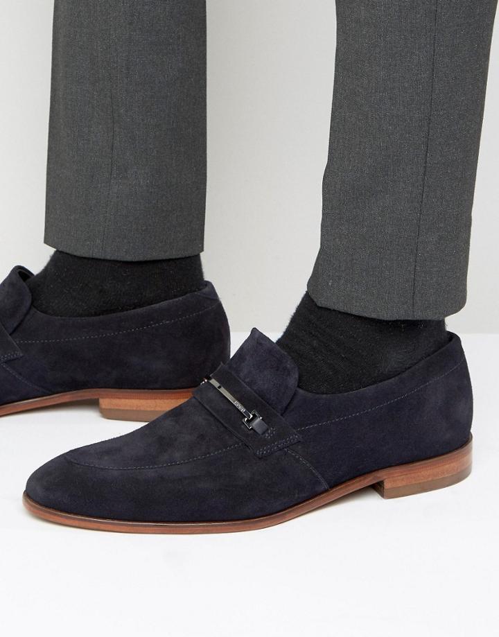 Hugo By Hugo Boss Dressapp Suede Loafers - Navy
