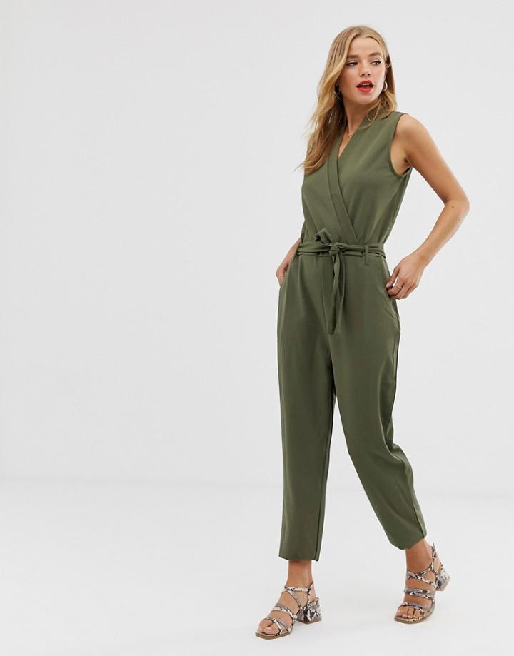 Jdy Wrap Front Jumpsuit - Green