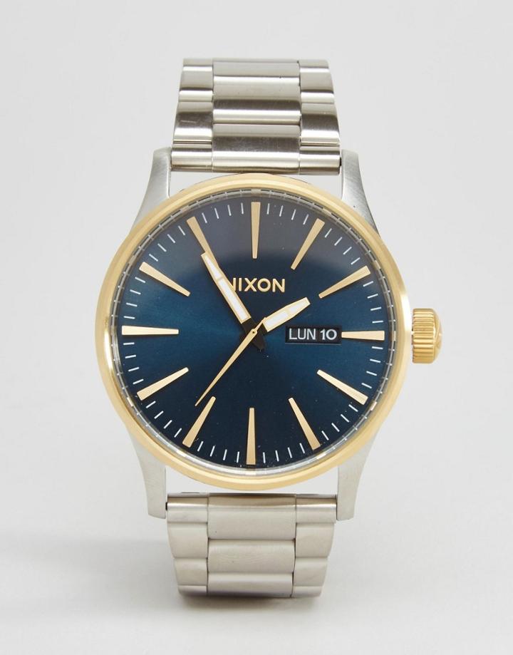 Nixon Sentry Ss Watch In Stainless Steel - Silver