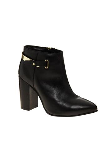 Asos Adios Leather Point Ankle Boots