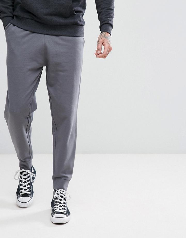 Asos Slim Fit Joggers In Washed Black - Blue