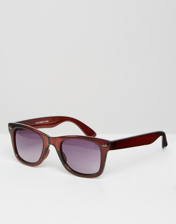 Asos Square Sunglasses In Brown - Brown