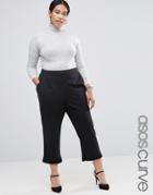 Asos Curve Peg Pant With Ruffle Hem - Navy