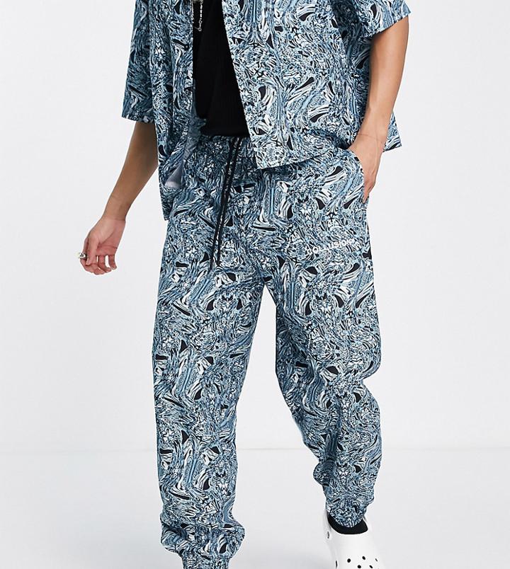 Collusion Noughties Fit Sweatpants With All Over Print - Part Of A Set-blue