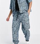 Collusion Noughties Fit Sweatpants With All Over Print - Part Of A Set-blue